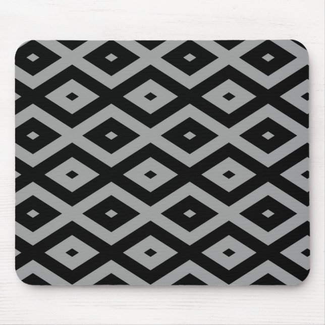 Mousepad Cinza e padrão de diamante preto (Frente)