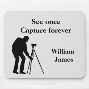 Mousepad Cinza e preto fotógrafo personalizados