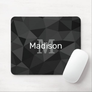 Mousepad Cinza escura Padrão geométrico de malha preto Mo