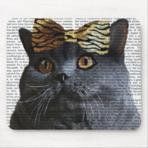 Mousepad Cinza Gato com Arco-Leopardo