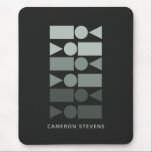 Mousepad Cinza Geométrica Mínima Verde Design Personalizada<br><div class="desc">Um moderno design gráfico geométrico minimalista de formas simples numa paleta a cores ombre de uma adorável cinza submarina com tons verdes,  personalizada com o nome ou a redação da sua escolha.</div>