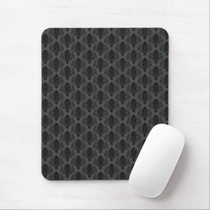 Mousepad Cinza Gótica Cor damasco Preta