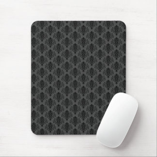 Mousepad Cinza Gótica Cor damasco Preta