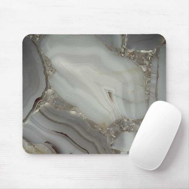 Mousepad Cinza Marble com Veia Dourada (Com mouse)