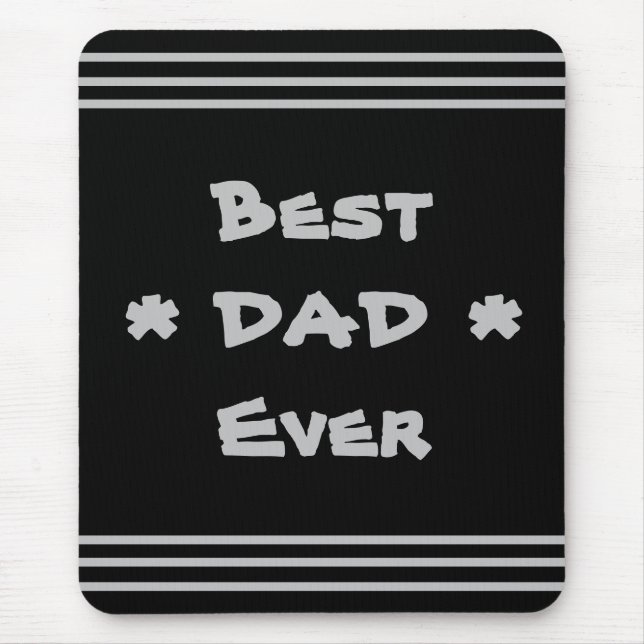 Mousepad cinza Moderna Elegante Simples 'Melhor Pai Nunca'  (Frente)