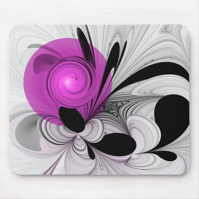 Mousepad Cinza Negra abstrato com Fratura Magenta (Frente)