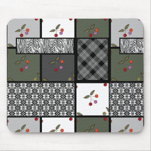 Mousepad Cinza Padrão de manta russa de oliveira