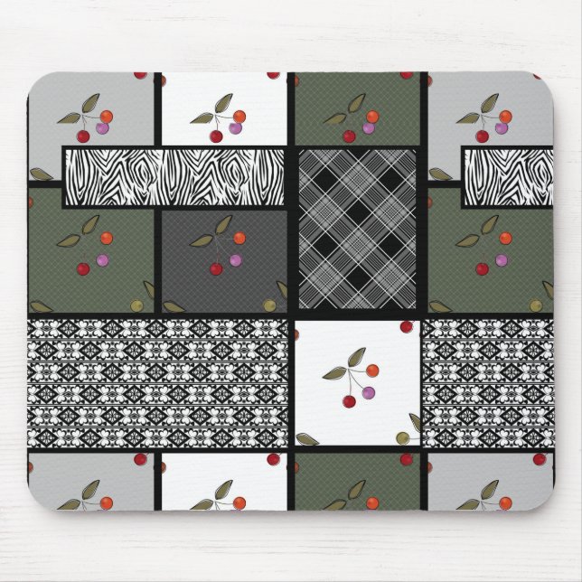 Mousepad Cinza Padrão de manta russa de oliveira (Frente)