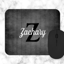 Mousepad Cinza Personalizada Pinagem Pinstripe Monograma Re