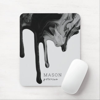 Mousepad Cinza Pintura Negra Sem Frio Líquido