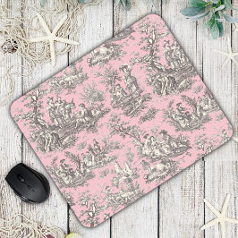 Mousepad Cinza rosa Elegante, rosa, toile de jouy