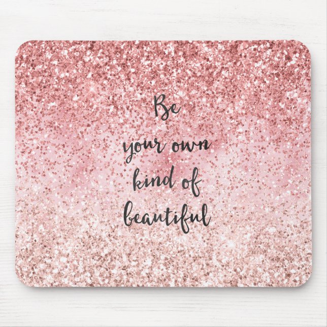 Mousepad Cinza Rosa Girly Glitzy Glam Glitzy Belo (Frente)