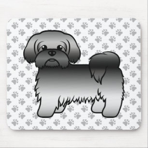 Mousepad Cinza Shih Tzu Cute Cartoon Dog Ilustração