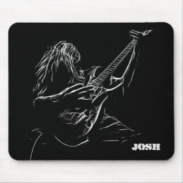 Mousepad Cinza Silhouette Guitarist