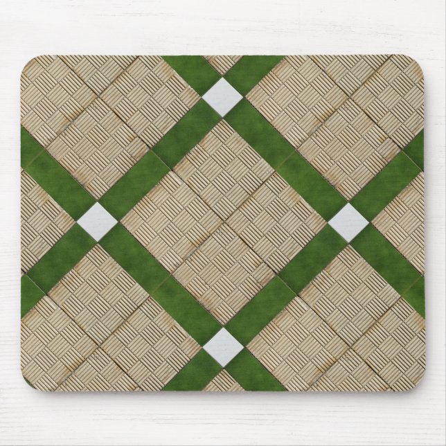 Mousepad Cinza verde diagonal cerâmico dos azulejos (Frente)