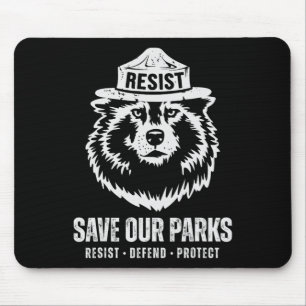Mousepad Cinza Wolf Bear Resiste Protege Mulheres do Parque