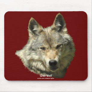 Mousepad Cinza Wolf Wildlife Support Animal Art