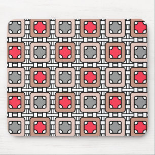 Mousepad cinzas de arte moderna geométrica deco, bege