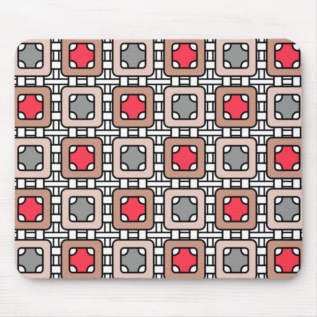 Mousepad cinzas de arte moderna geométrica deco, bege (Frente)