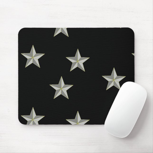 Mousepad cinzas de estrelas a preto (Com mouse)