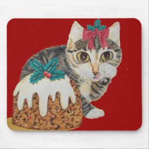 Mousepad cinzas de gatinhos fofos lendo natal