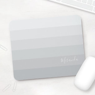 Mousepad Cinzas de Pastel de Gradação com Nome Personaliz