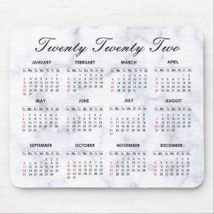Mousepad Cinzas e mármore branco   Calendário Personaliza