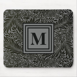 Mousepad Cinzas Elegantes e Monogramas Negros William Morri