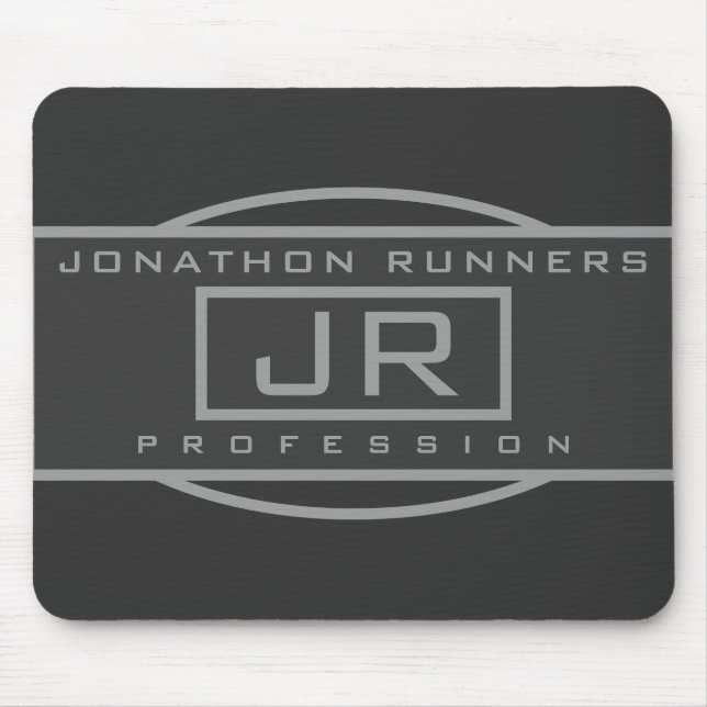 Mousepad Cinzas geométricas esportivas masculinas e cinzas  (Frente)