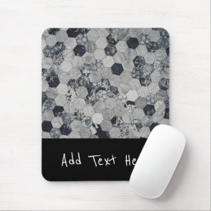 Mousepad Cinzas geométricas, Padrão de Hexágono Branco e Ne