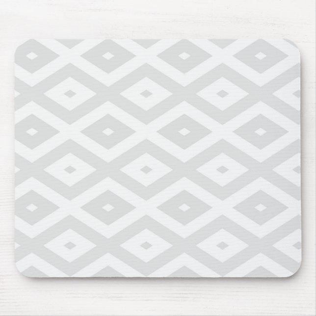 Mousepad Cinzas leves e padrão de diamante branco (Frente)