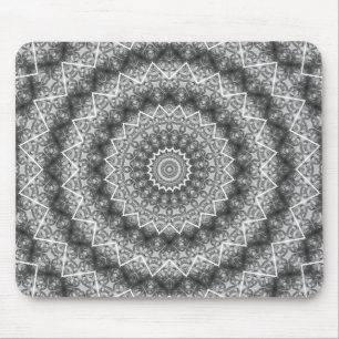 Mousepad Cinzas ligeiras Caleidoscópio / Mandala