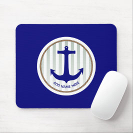 Mousepad Cinzas náuticas e âncora azul