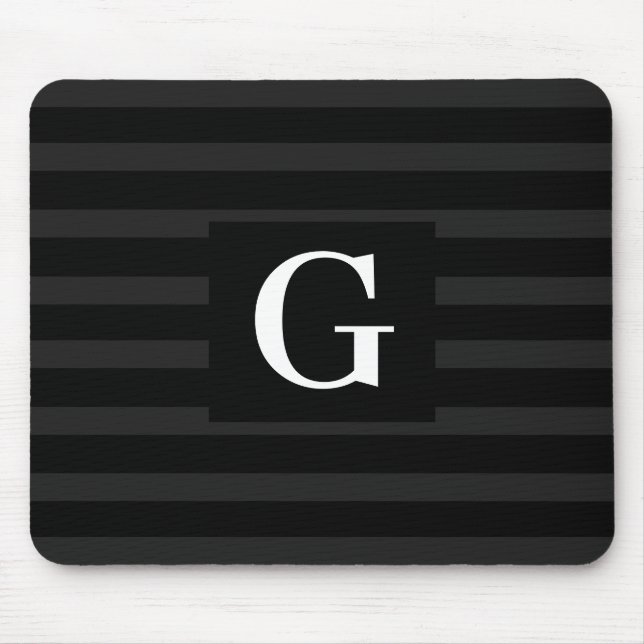 Mousepad Cinzas preto e escuro Simples Solteiro inicial (Frente)