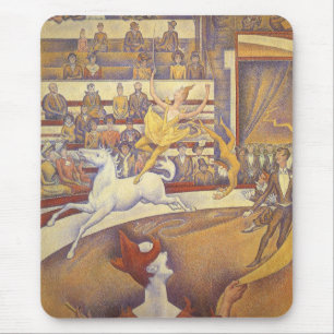 Mousepad Circo por Georges Seurat, Arte Pontilhista Vintage