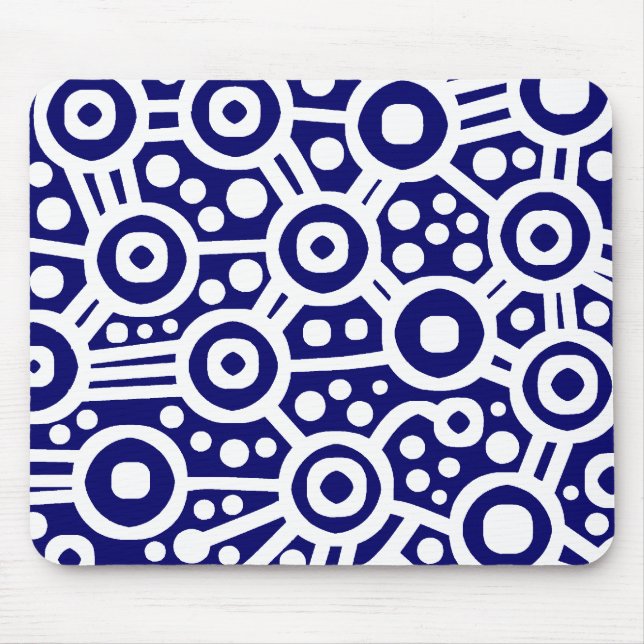 Mousepad Circuito da alienígena - Branco sobre o Azul Profu (Frente)
