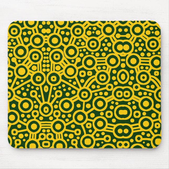 Mousepad Circuito de alienígena II - Âmbar em Verde Escuro (Frente)