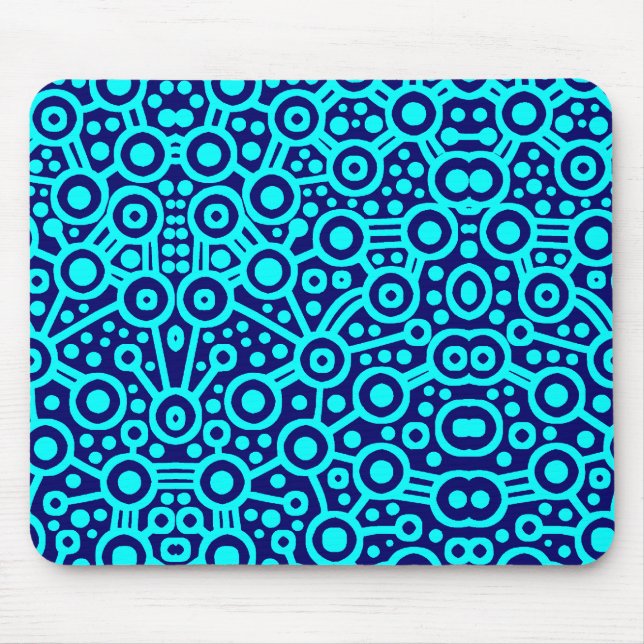 Mousepad Circuito de alienígena II - Ciano no Azul Escuro (Frente)