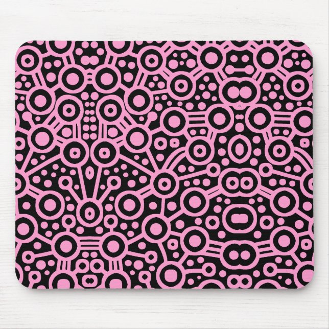 Mousepad Circuito de alienígena II - Rosa em Preto (Frente)
