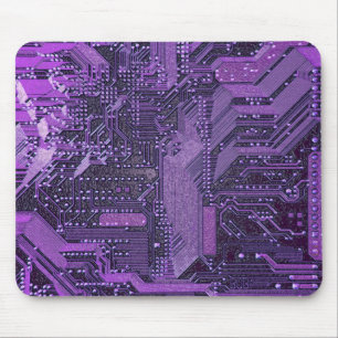 Mousepad Circuitos roxos V1/V2, Cyberpunk Tech