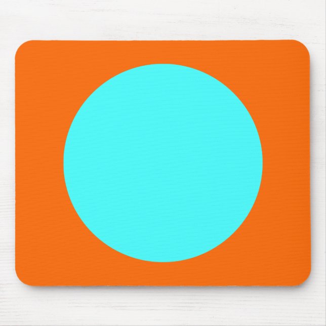Mousepad Círculo - Azul-Gelo e Laranja (Frente)