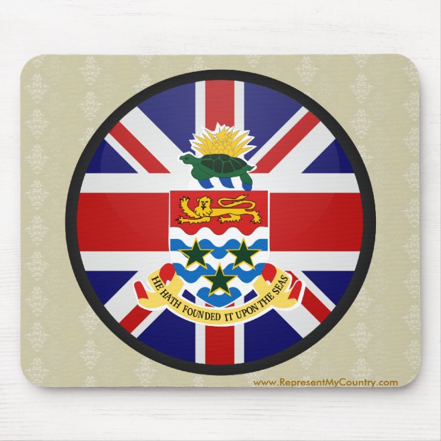 Mousepad Círculo da bandeira da qualidade de Cayman Islands (Frente)