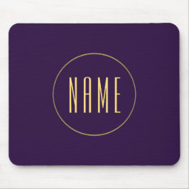 Mousepad Círculo de Texto do Centro Redondo Roxo Escuro e N
