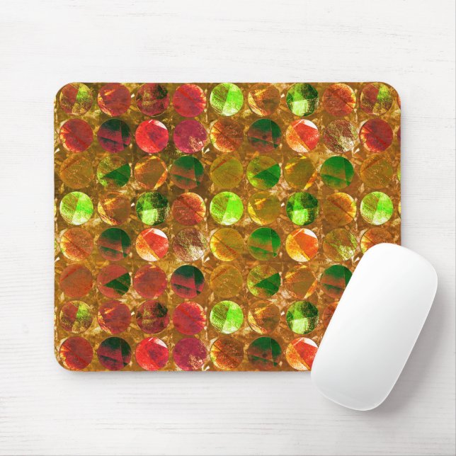 Mousepad Círculo de textura em laranja bruto (Com mouse)