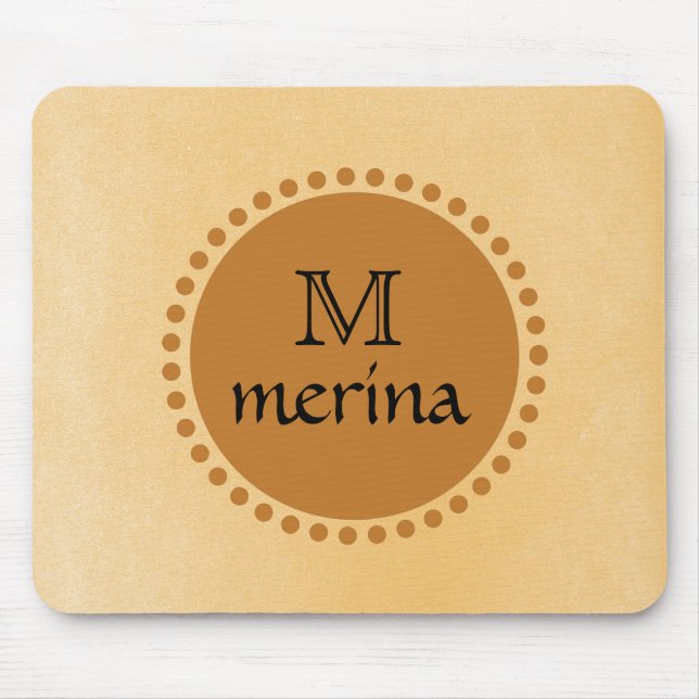 Mousepad Círculo Dourado Amarelo Monograma (Frente)