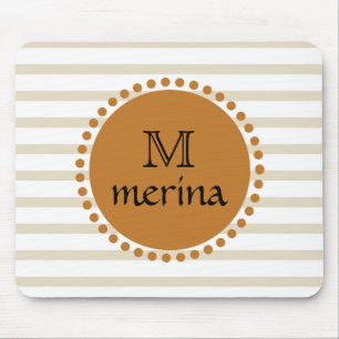 Mousepad Círculo Dourado Amarelo Monograma