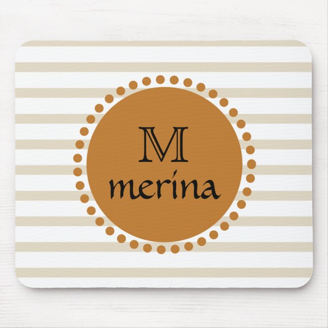 Mousepad Círculo Dourado Amarelo Monograma (Frente)