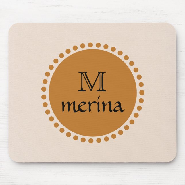 Mousepad Círculo Dourado Amarelo Monograma (Frente)
