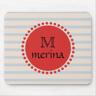 Mousepad Círculo Dourado Vermelho Monograma