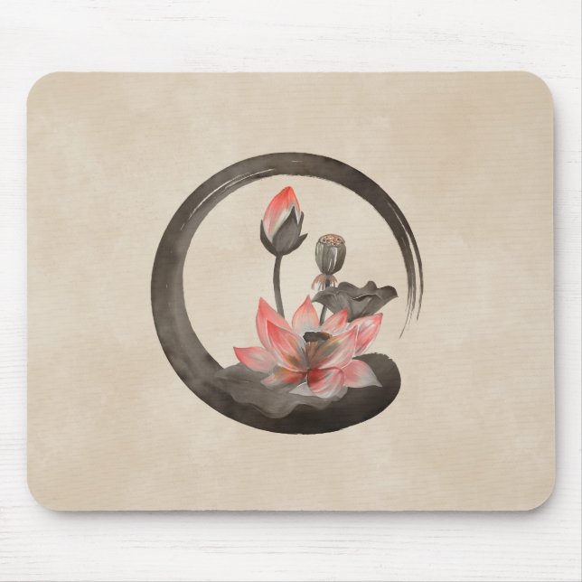 Mousepad Círculo Enso Zen e Lotus (Frente)